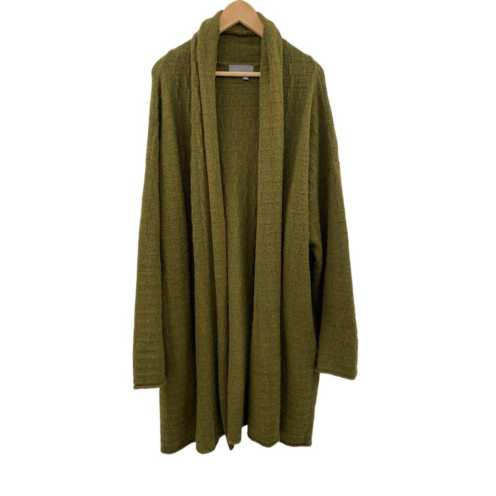 Anthropologie green oversized chunky long cardigan sweater